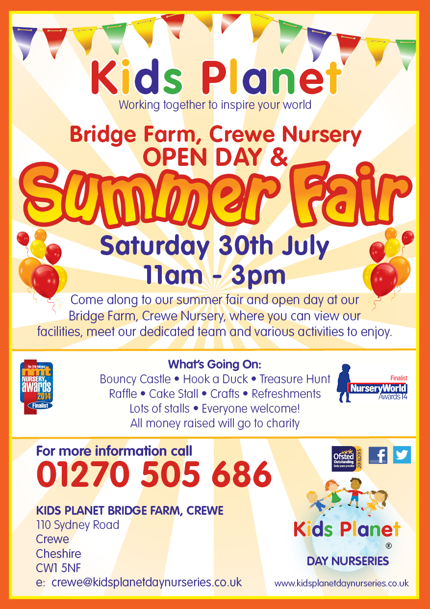 Kids Planet Bridge Farm Crewe Summer Fair Kids Planet Bridge Farm Crewe Summer Fair