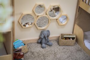Natural wood resources in a Kids Planet nursery room