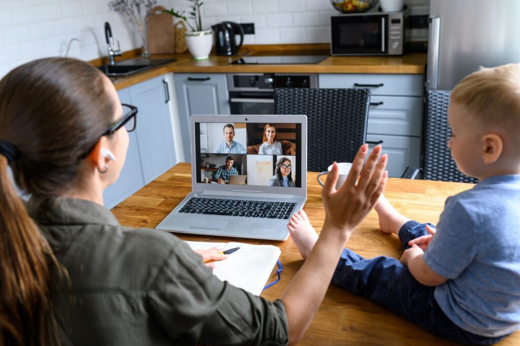 Juggling working from home with childcare