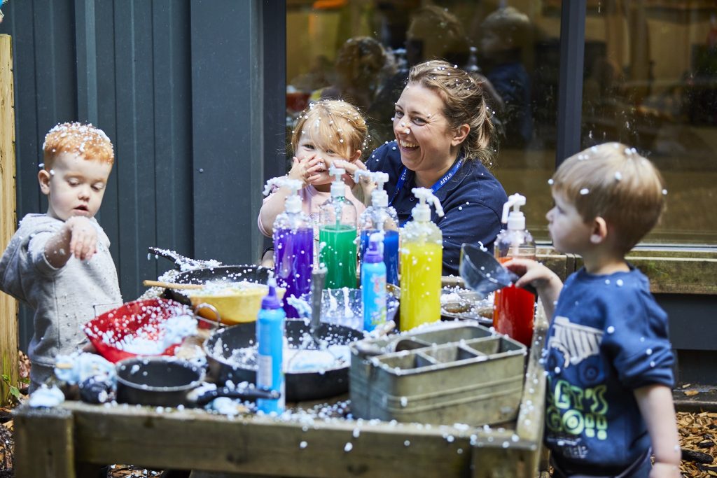 Children engaged in outdoor learning