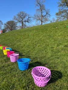 Easter Egg hunt set up outdoors at Kids Planet Chester